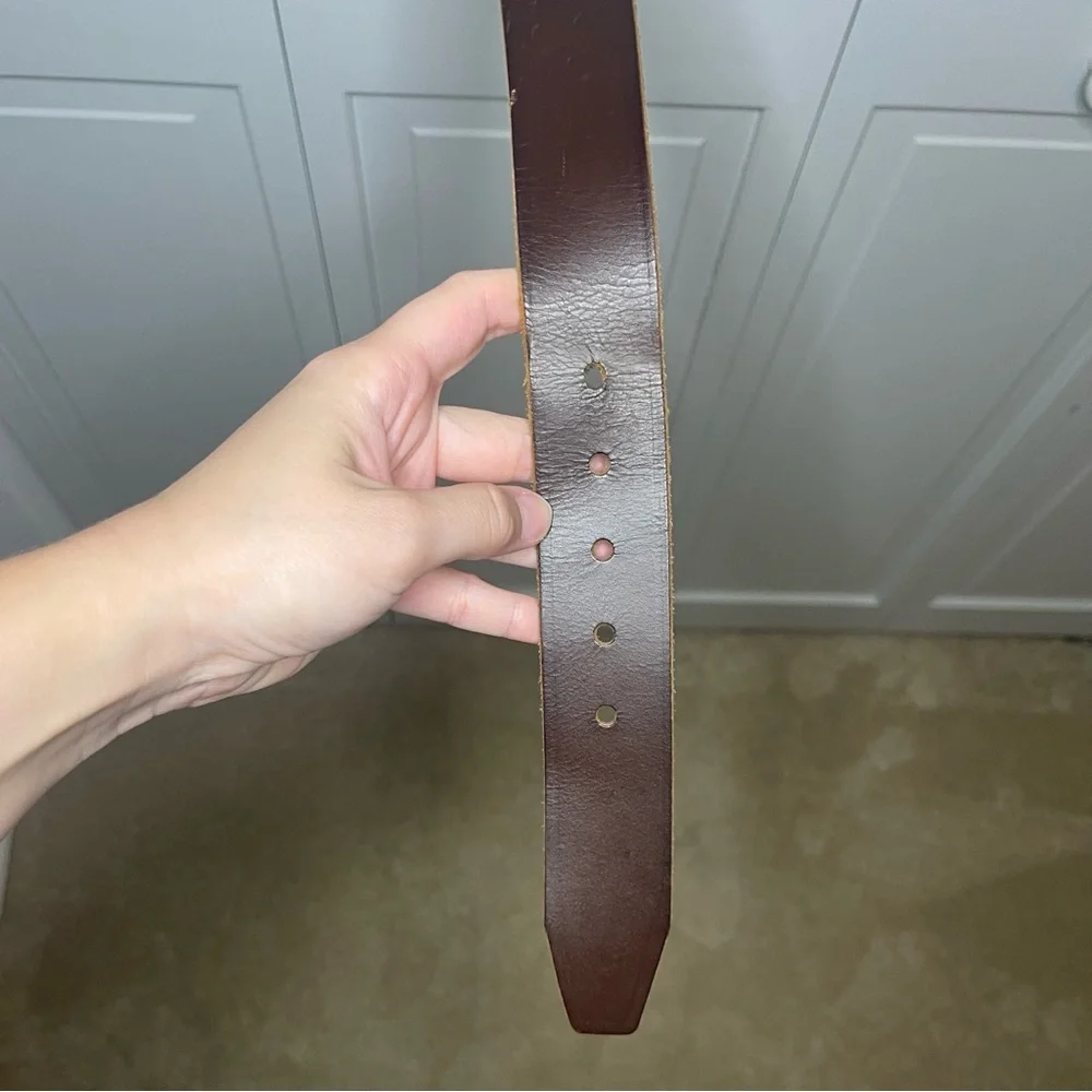 Timberland Dark Brown Leather Belt - Picture 3 of 7